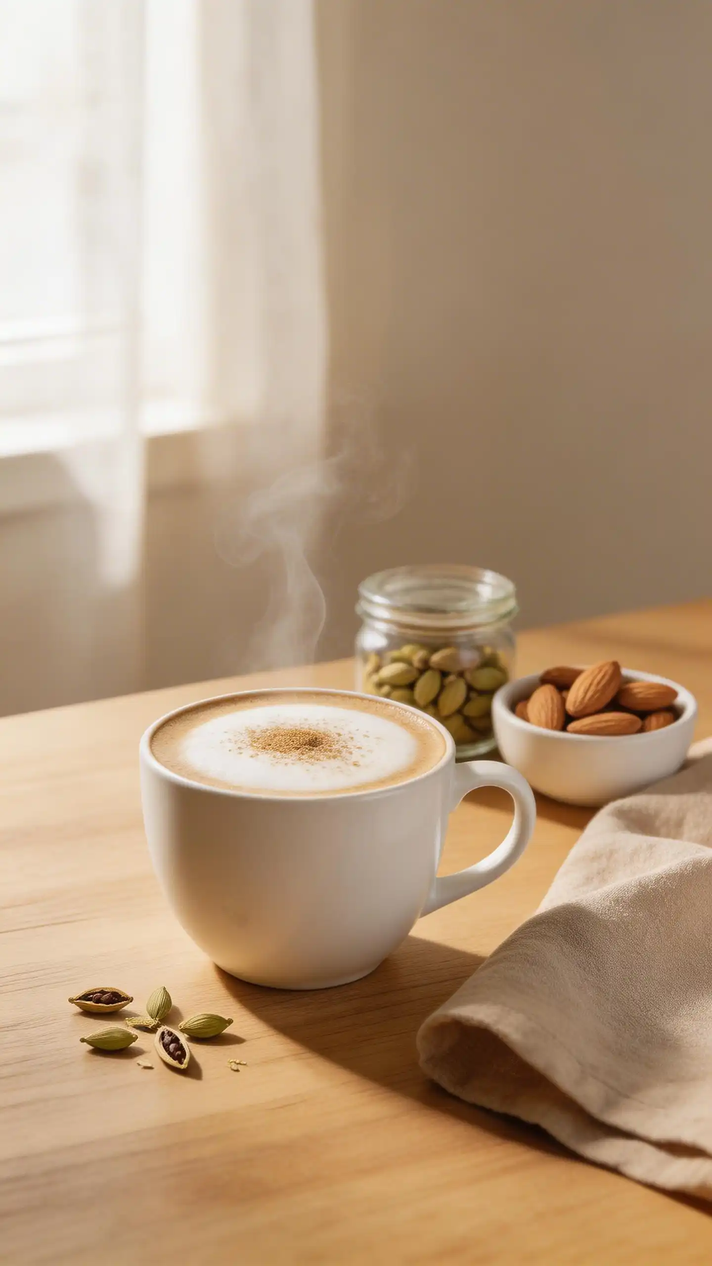 Almond Cardamom Latte plated dish