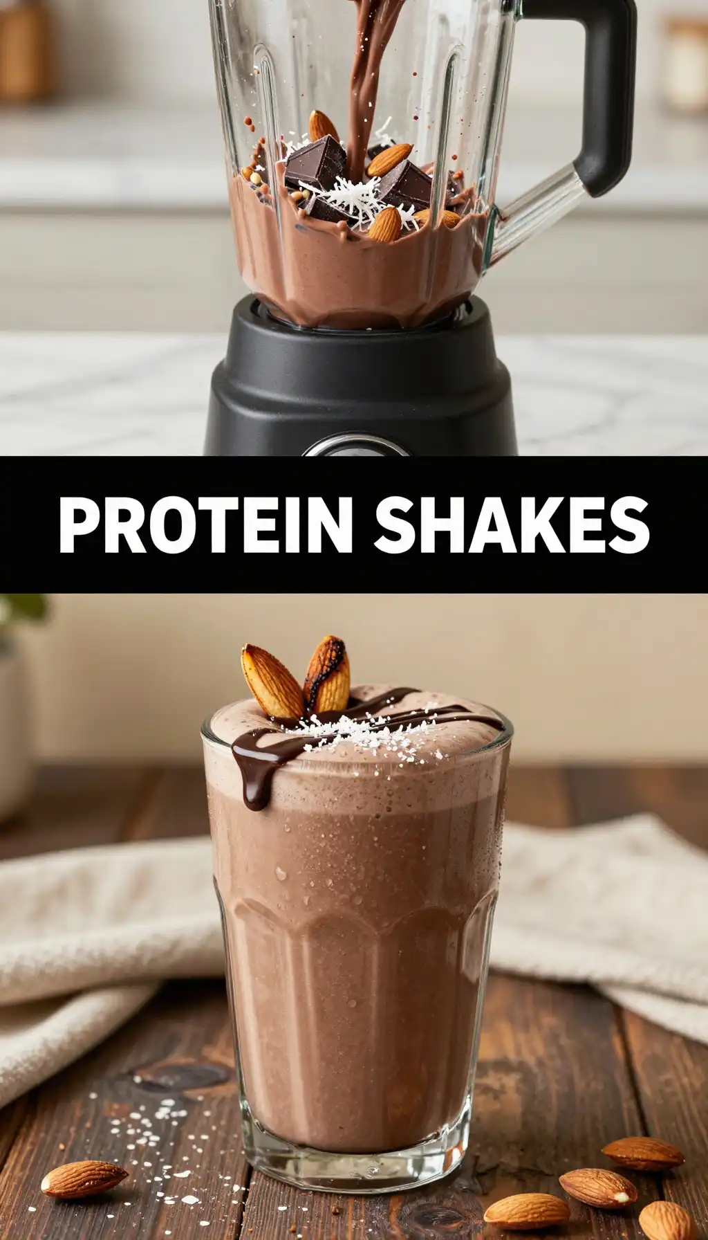 Almond Joy Protein Smoothie pinterest pin