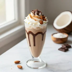 Healthy Almond Joy Protein Smoothie for Breakfast