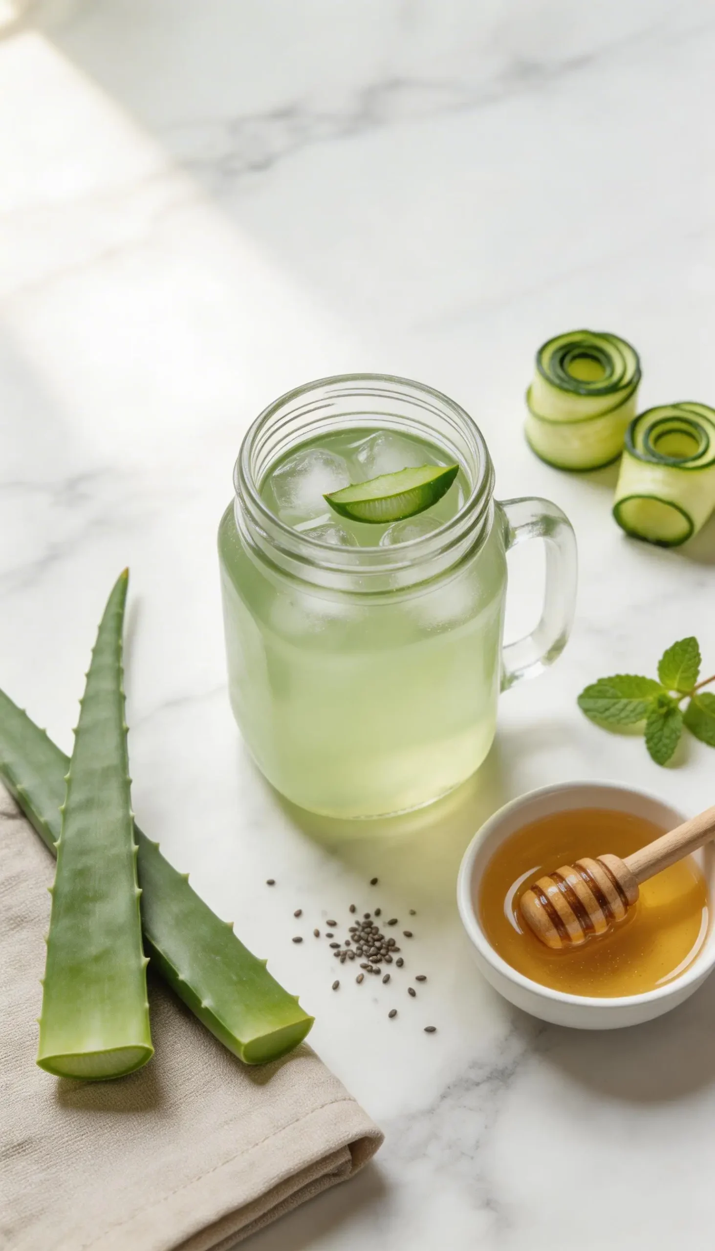 Aloe Vera Gut Healing Drink plated dish