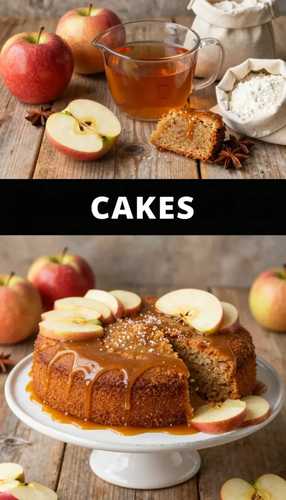 Apple Cider Cake with Salted Caramel Drizzle