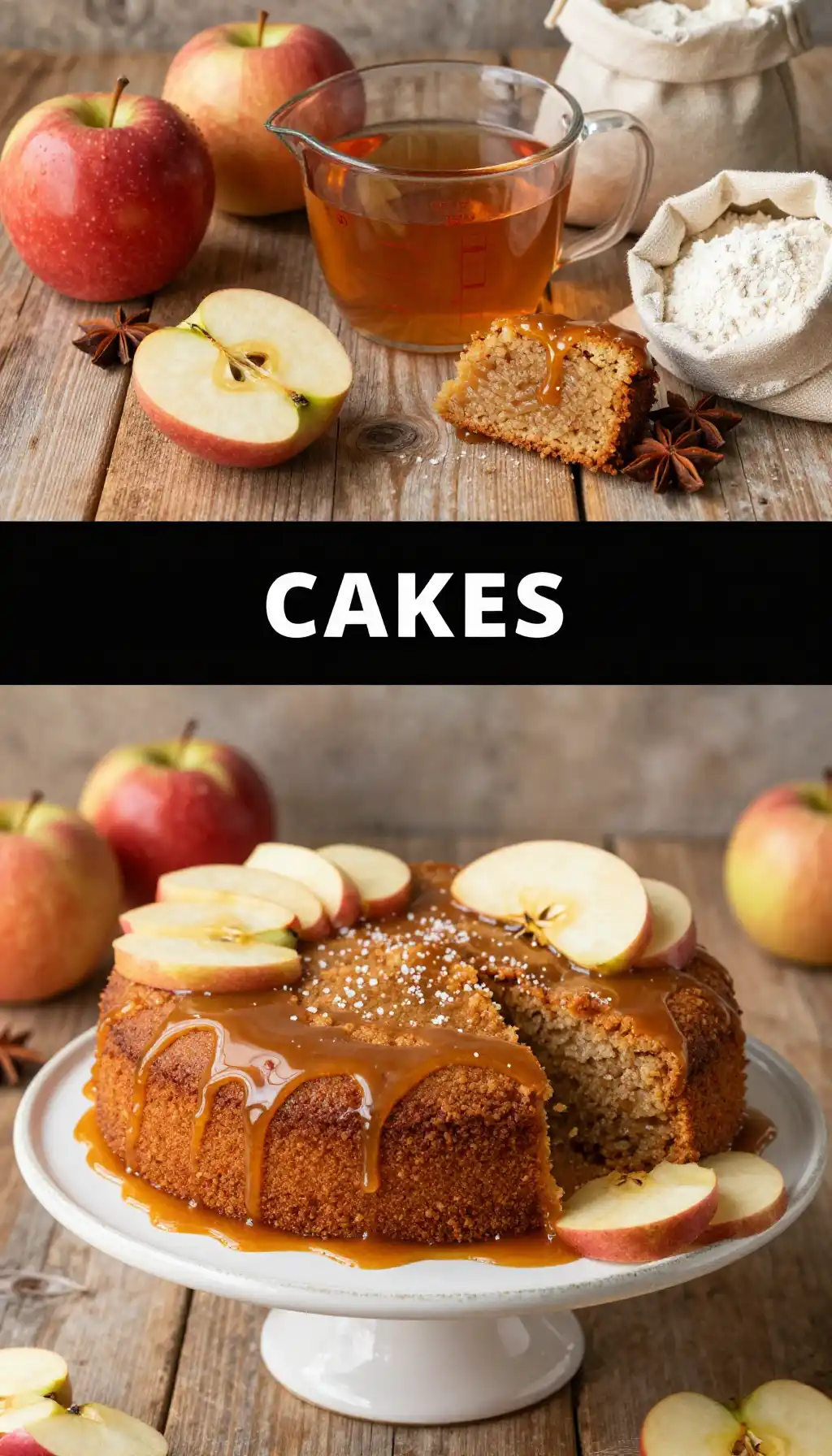 Apple Cider Cake with Salted Caramel Drizzle pinterest pin
