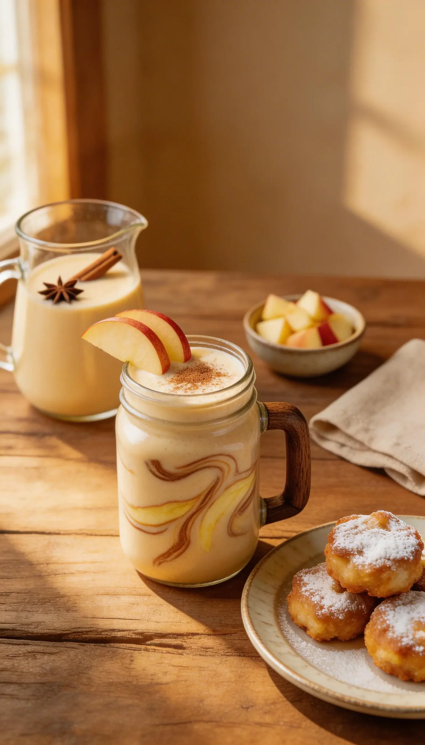 Apple Fritter Protein Shake plated dish