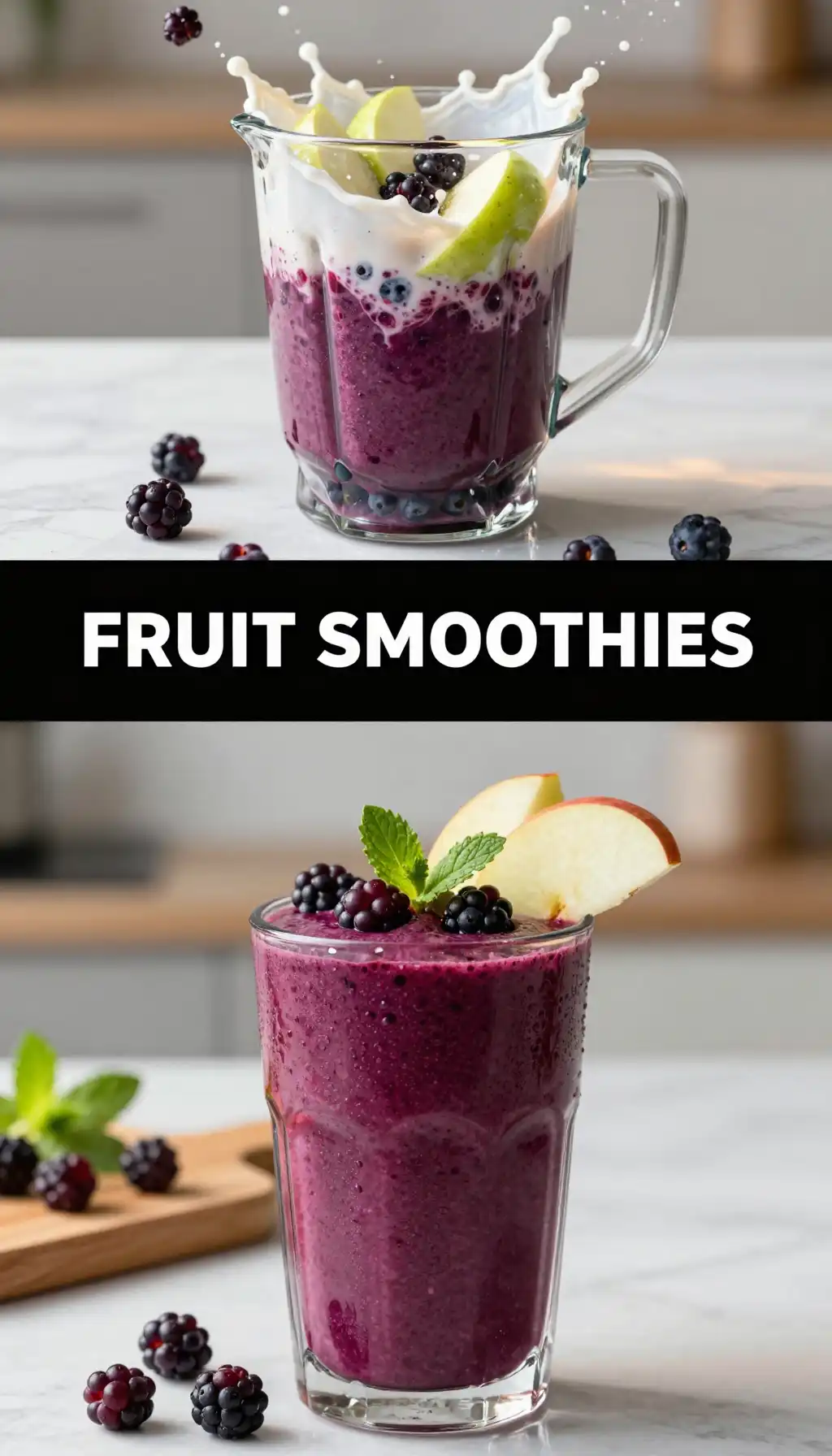 Aronia Berry Apple Smoothie pinterest pin