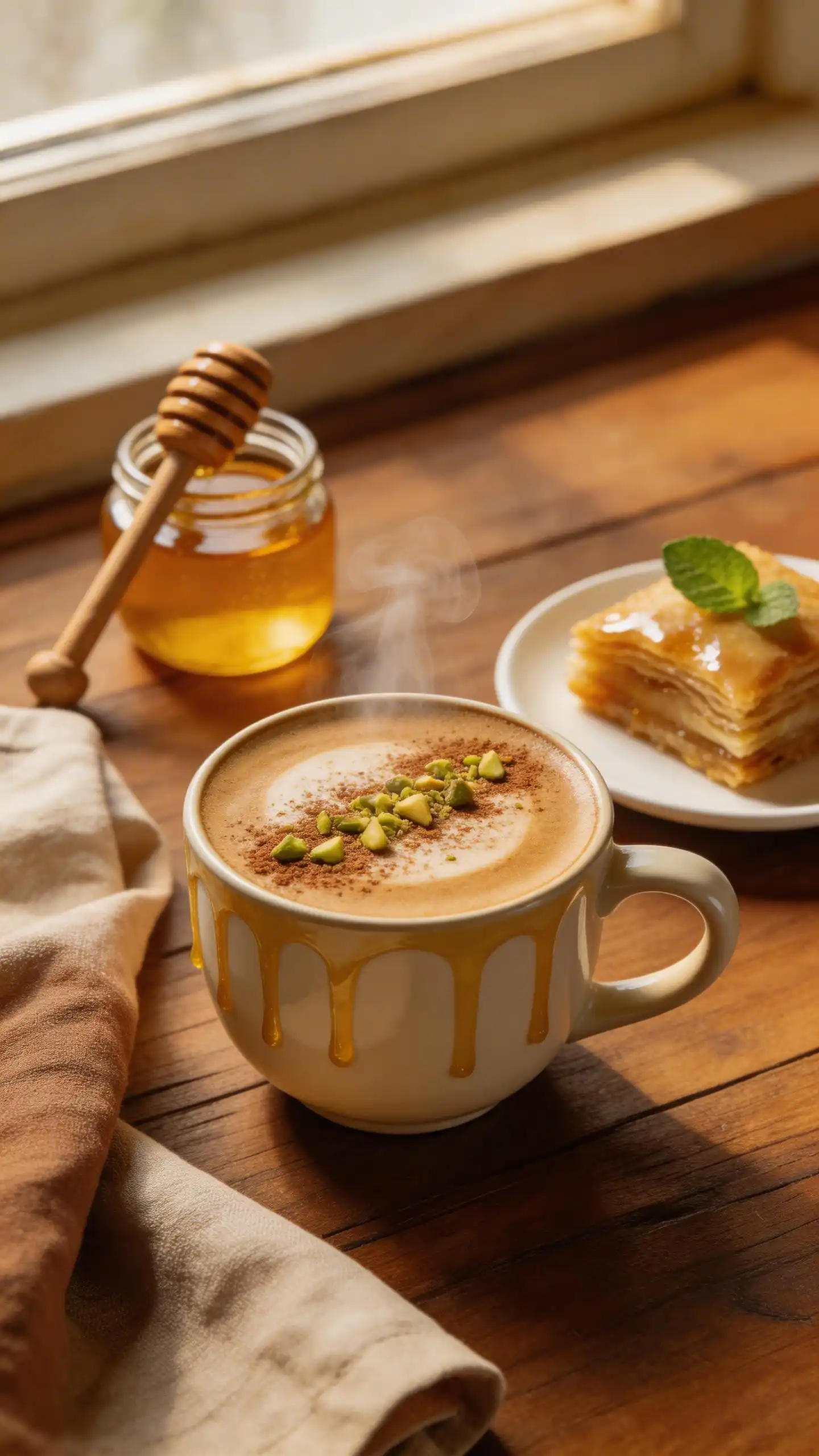 Baklava Spice Latte plated dish