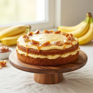 Moist Banana Cake with Salted Caramel Buttercream