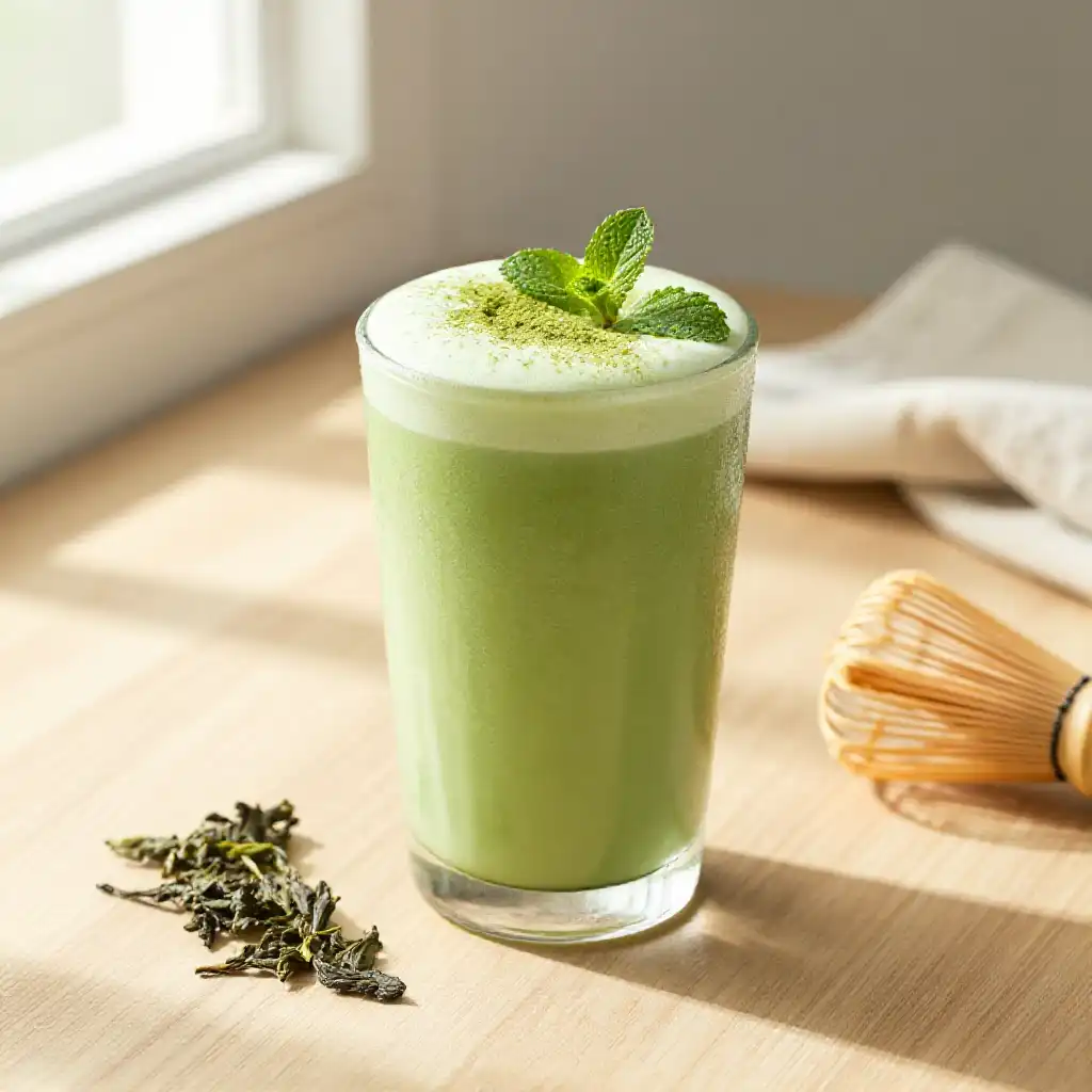 Bancha Green Tea Smoothie plated dish