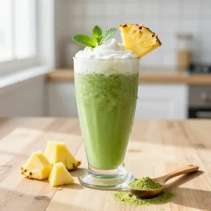 Metabolism-Boosting Barley Grass Pineapple Smoothie