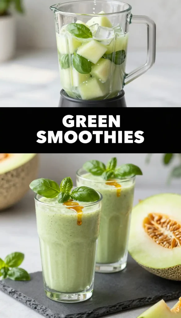 Basil Honeydew Green Smoothie