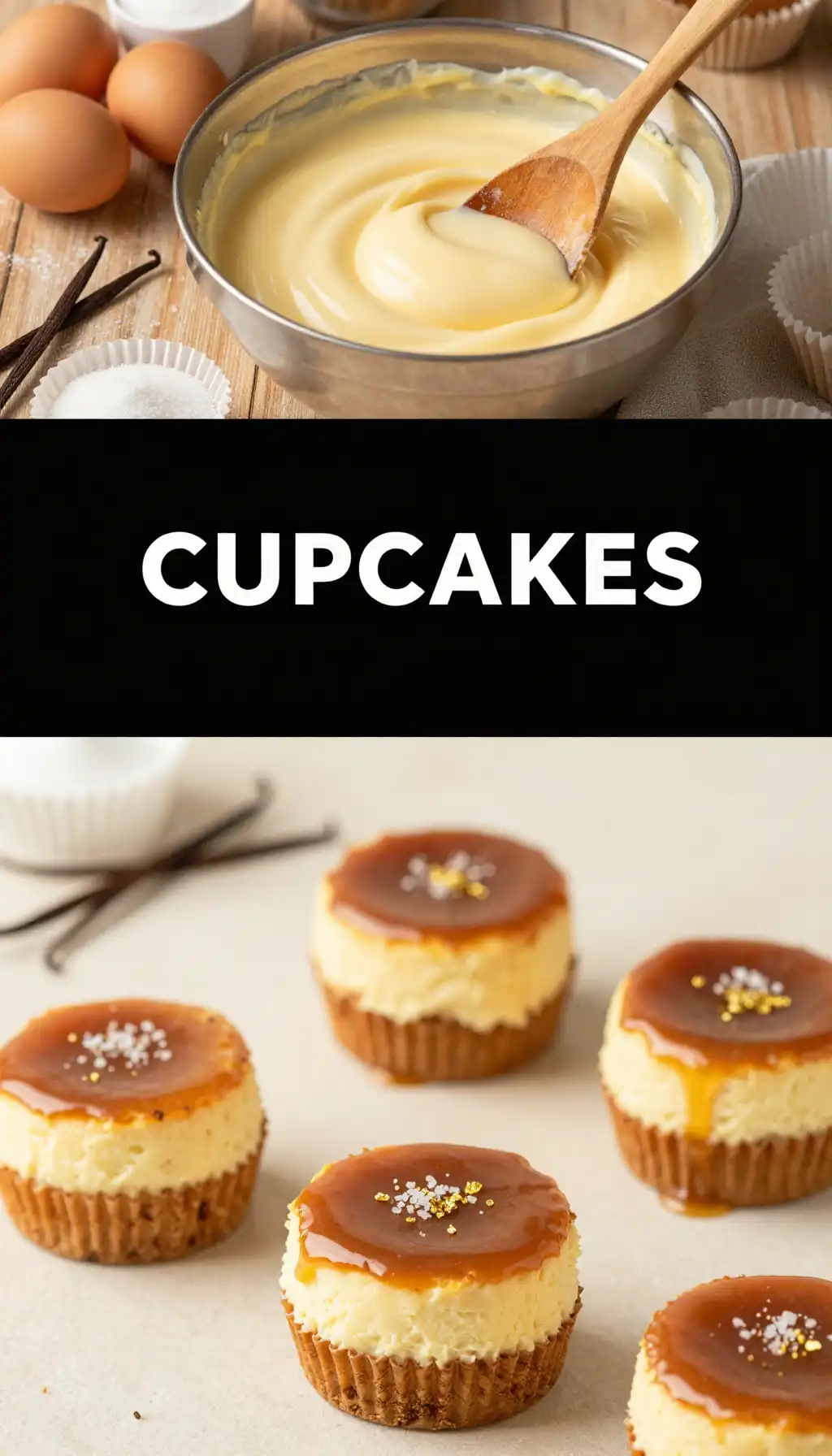 Basque Burnt Cheesecake Cupcakes with Caramelized Tops pinterest pin
