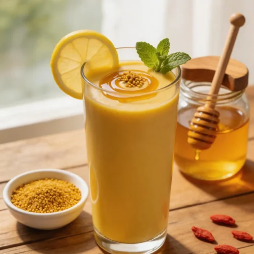 Bee Pollen Energy Smoothie Detox Wellness Drink Recipe