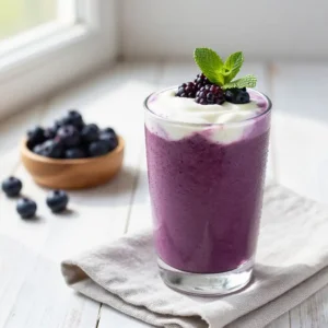 Healthy Bilberry Yogurt Smoothie for Breakfast