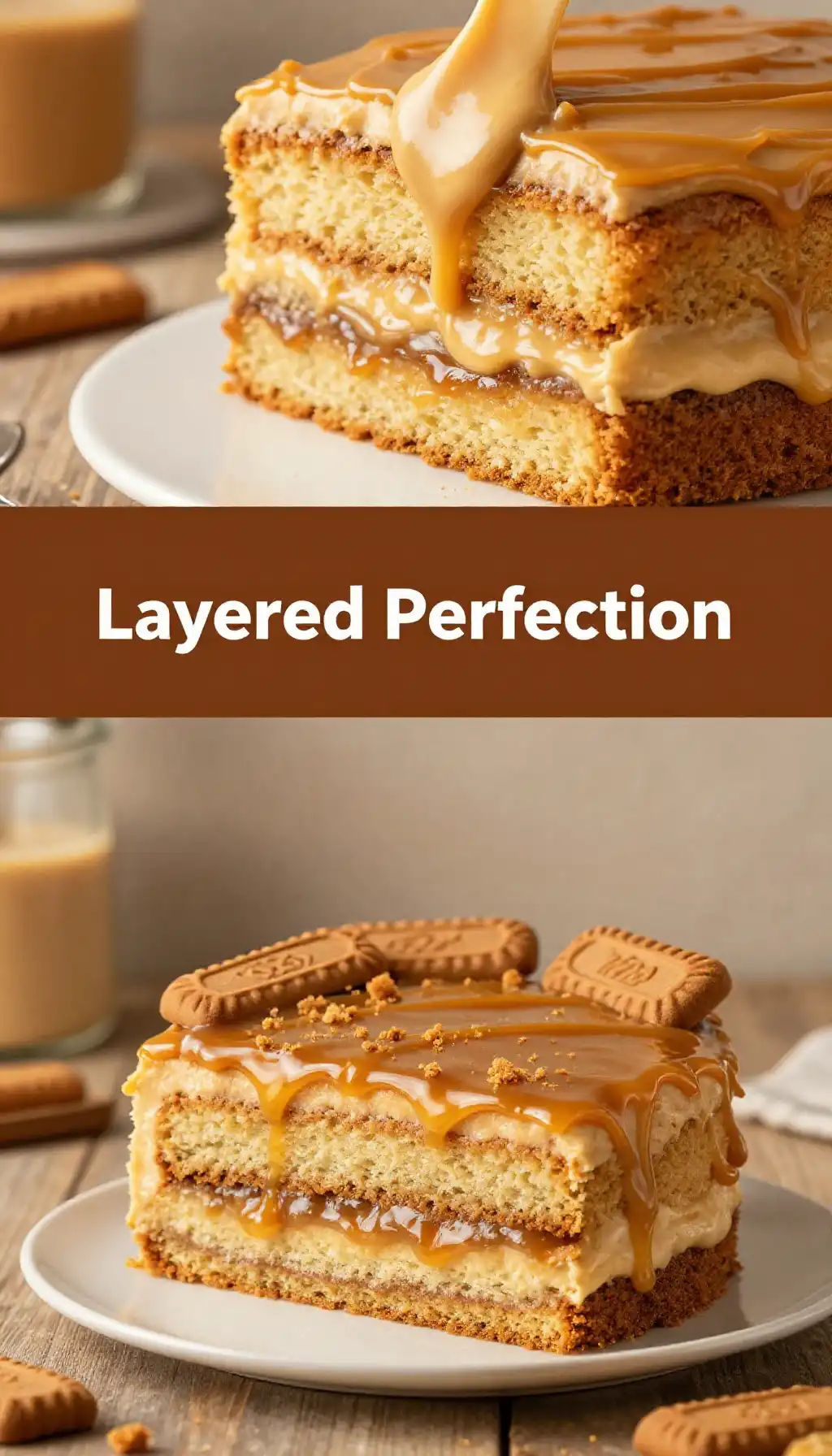 Biscoff Lotus Layer Cake with Speculoos Buttercream and Cookie Crumble pinterest pin