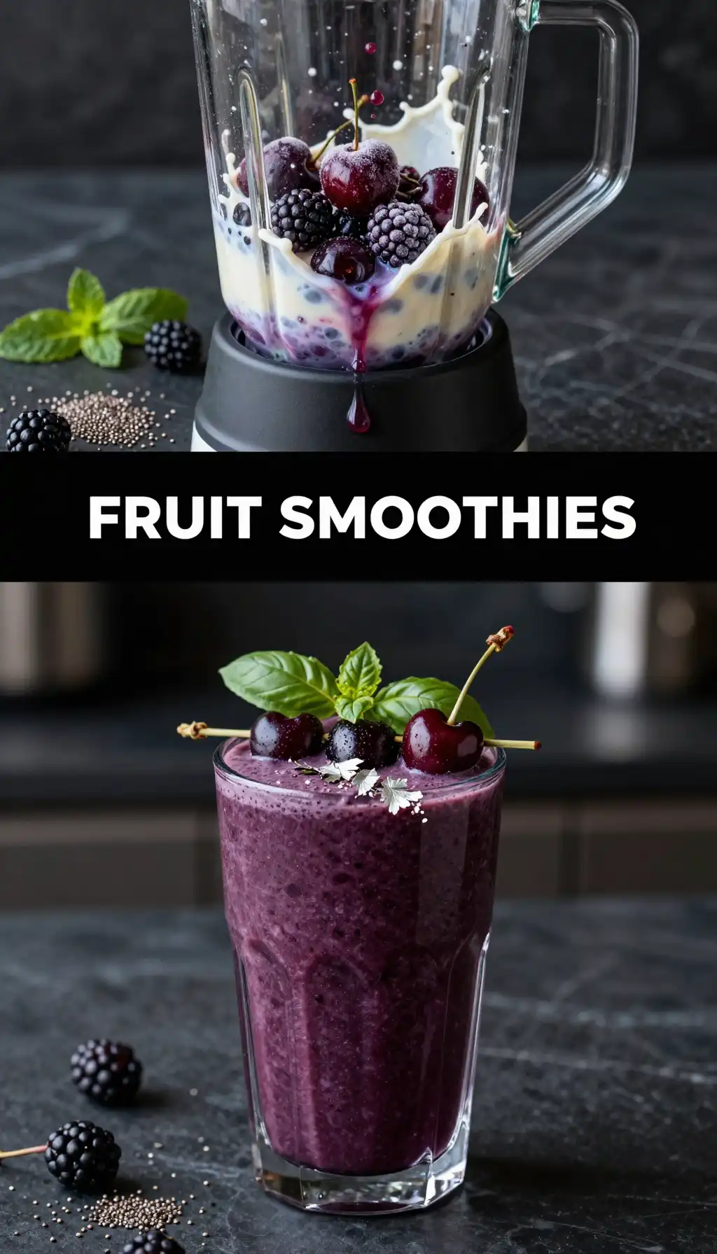 Black Pearl Cherry Smoothie pinterest pin
