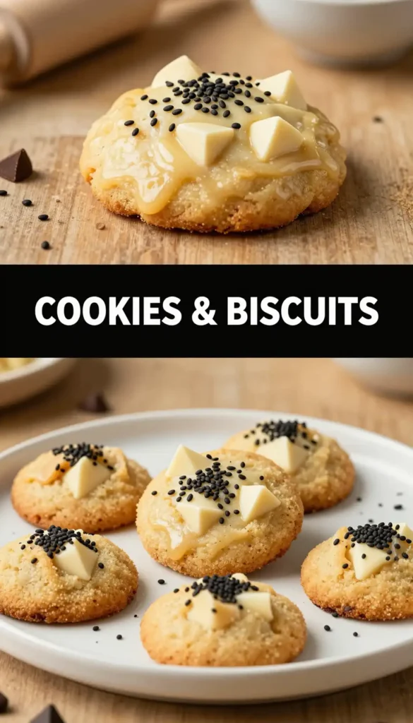 Black Sesame Cookies with White Chocolate Chunks
