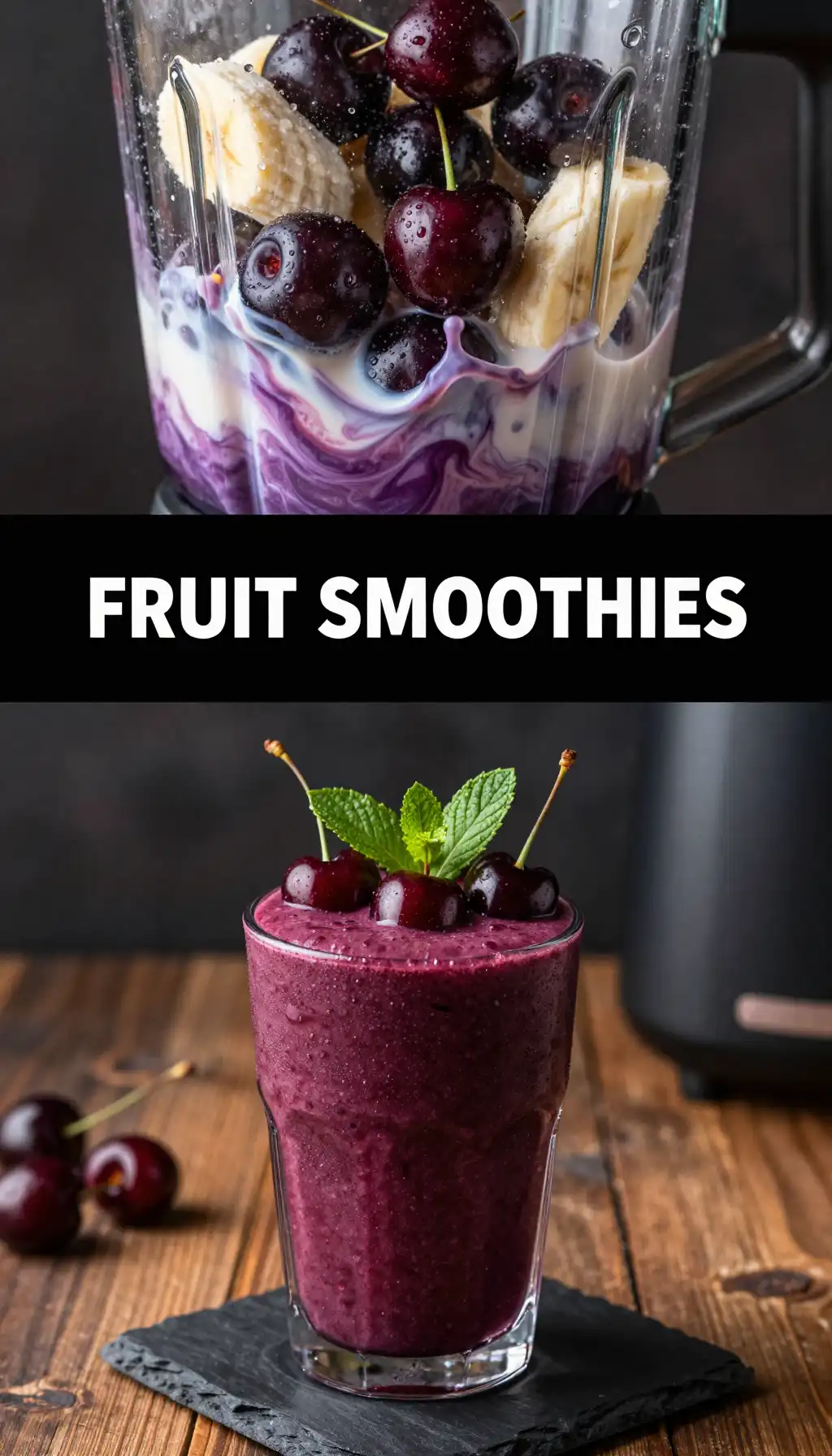 Black Tartarian Cherry Smoothie pinterest pin