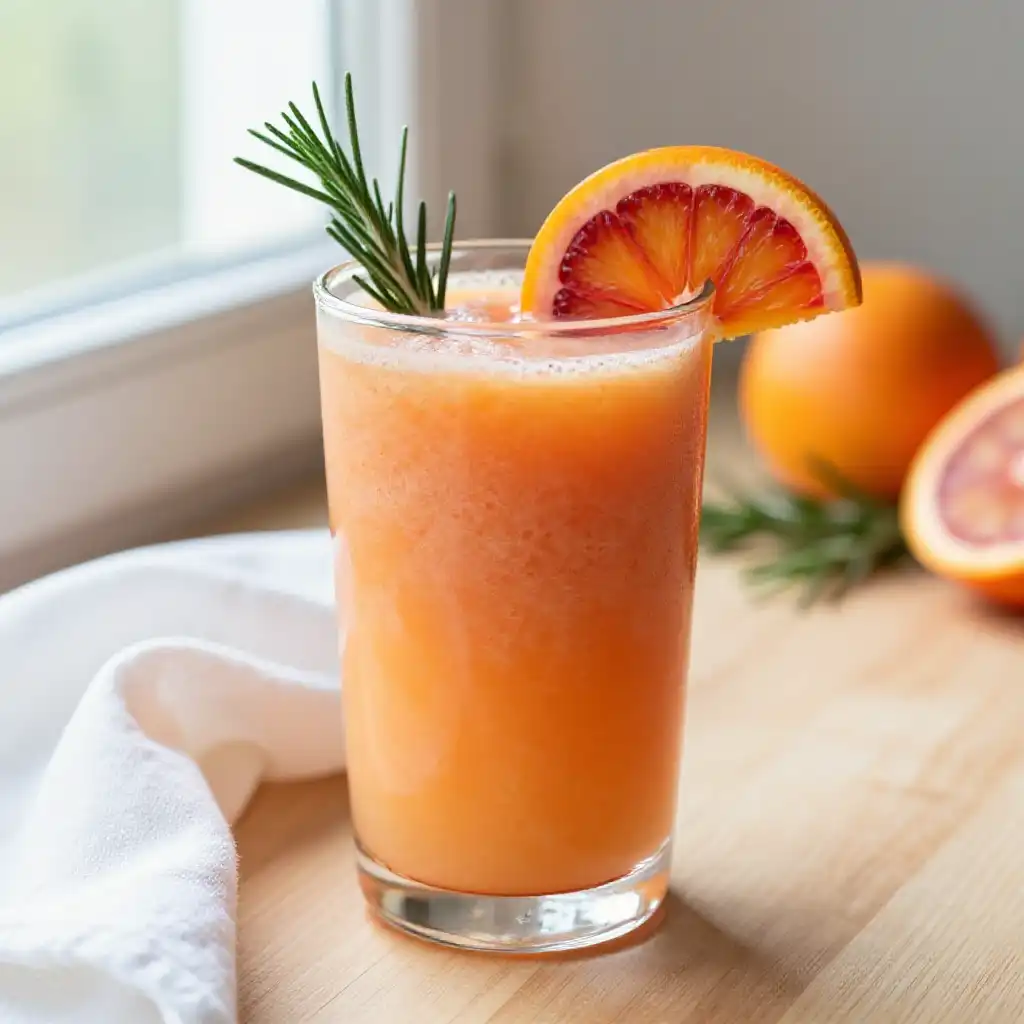 Blood Orange Rosemary Glow Smoothie plated dish