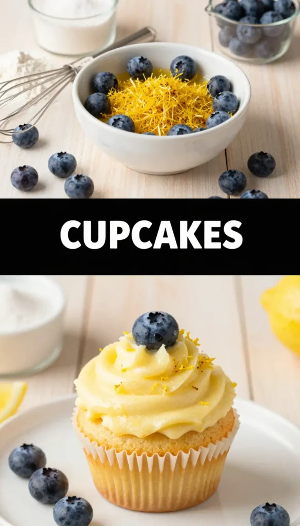 Blueberry Cupcakes with Lemon Zest Frosting