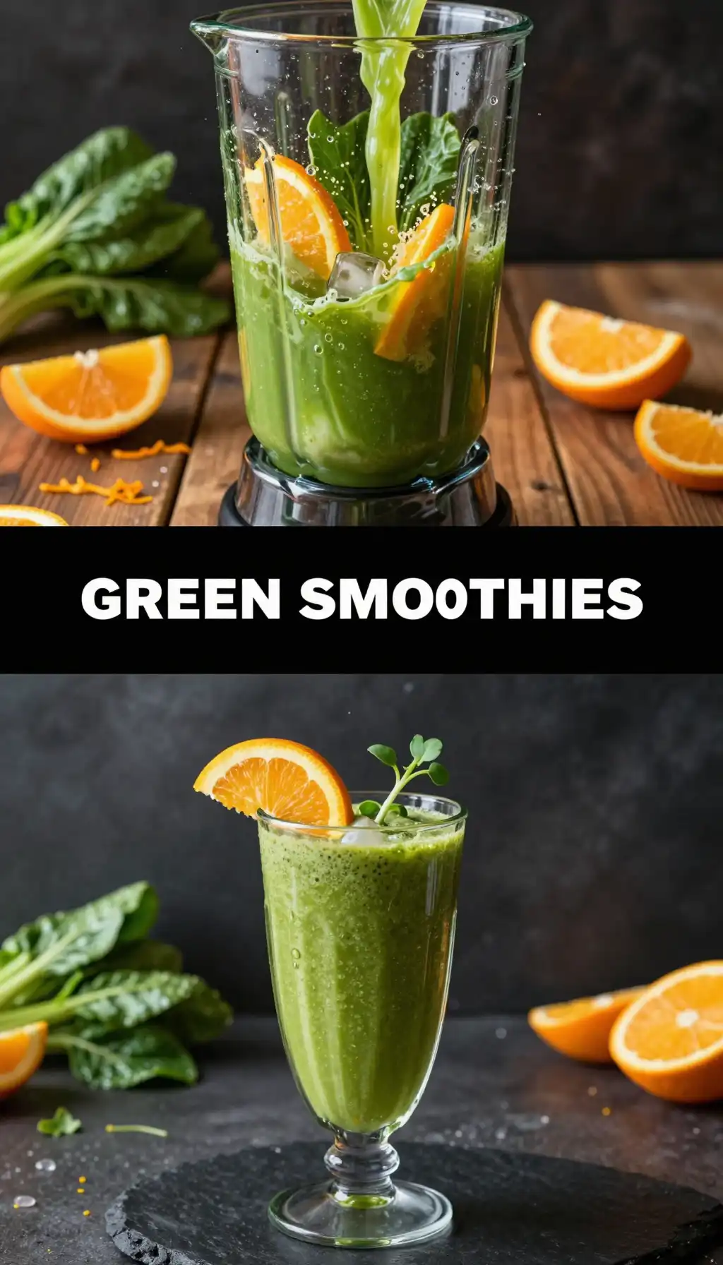 Bok Choy Orange Green Smoothie pinterest pin