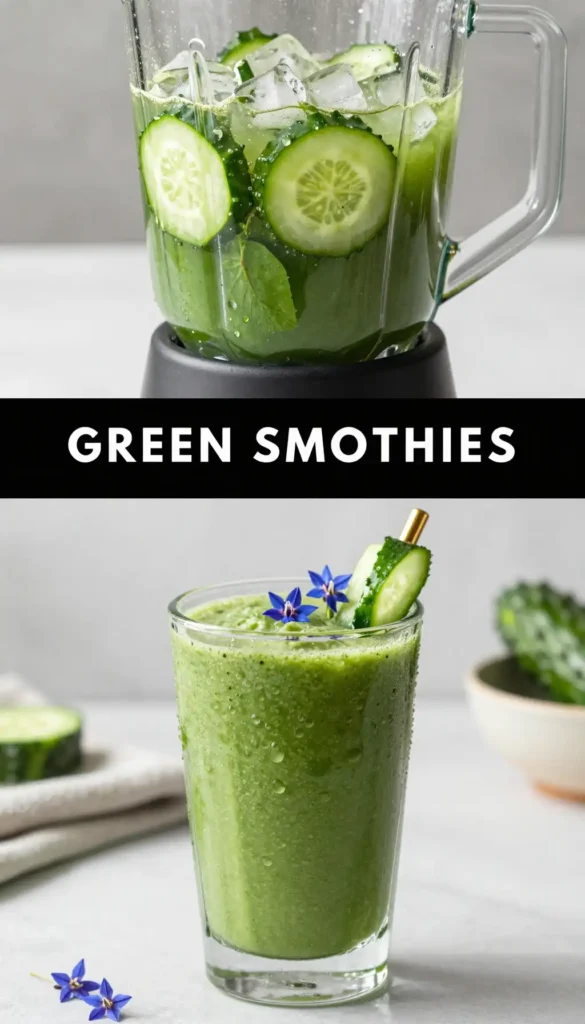 Borage Cucumber Green Smoothie