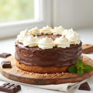 Tropical Bounty Coconut Chocolate Ganache Cake Recipe