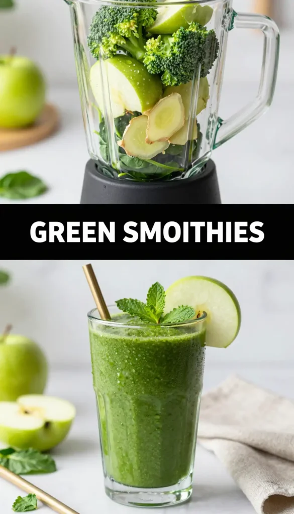 Broccoli Apple Ginger Green Smoothie