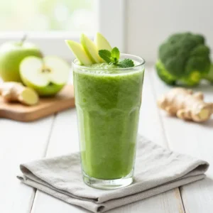 Immune-Boosting Broccoli Apple Ginger Green Smoothie