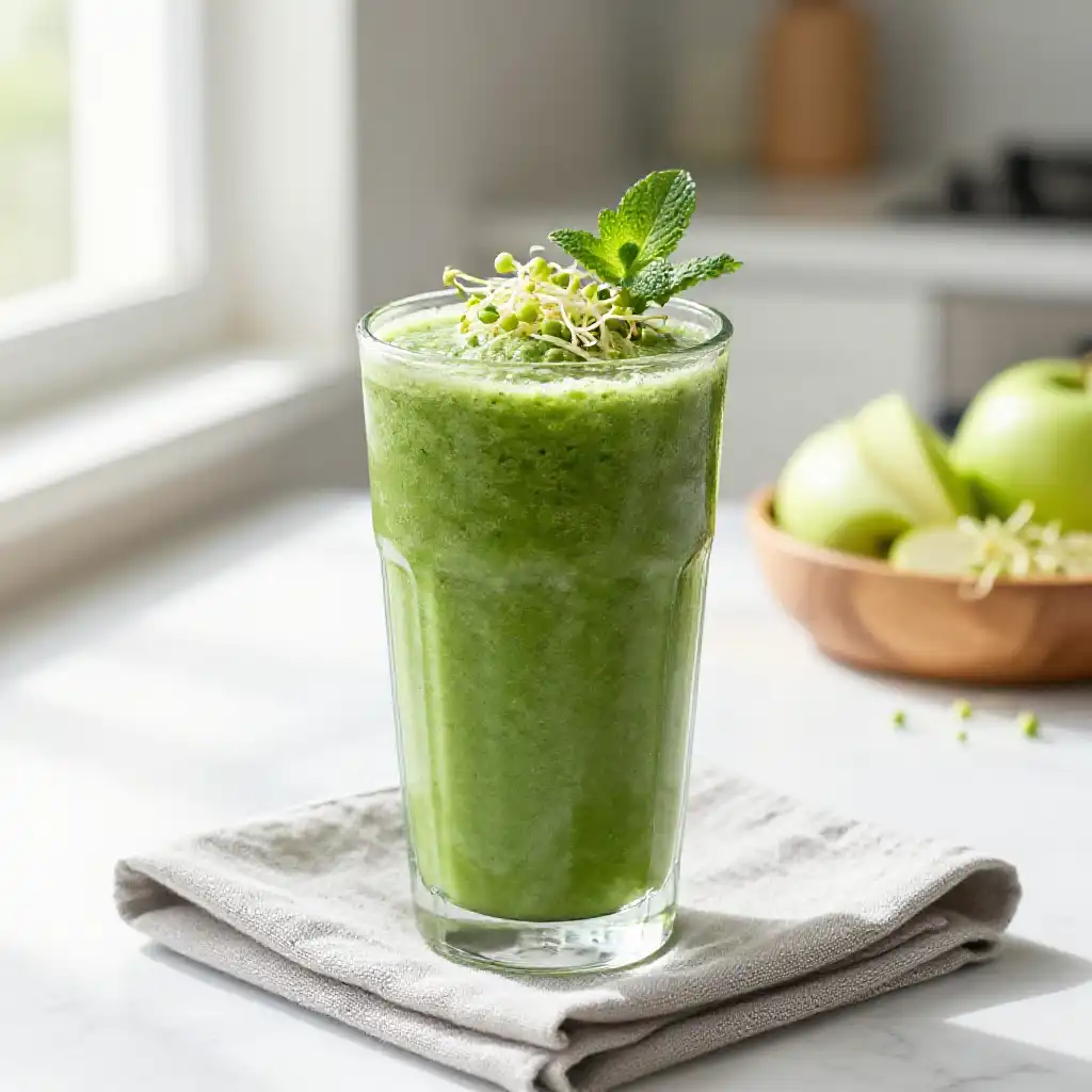 Broccoli Sprout Detox Smoothie plated dish