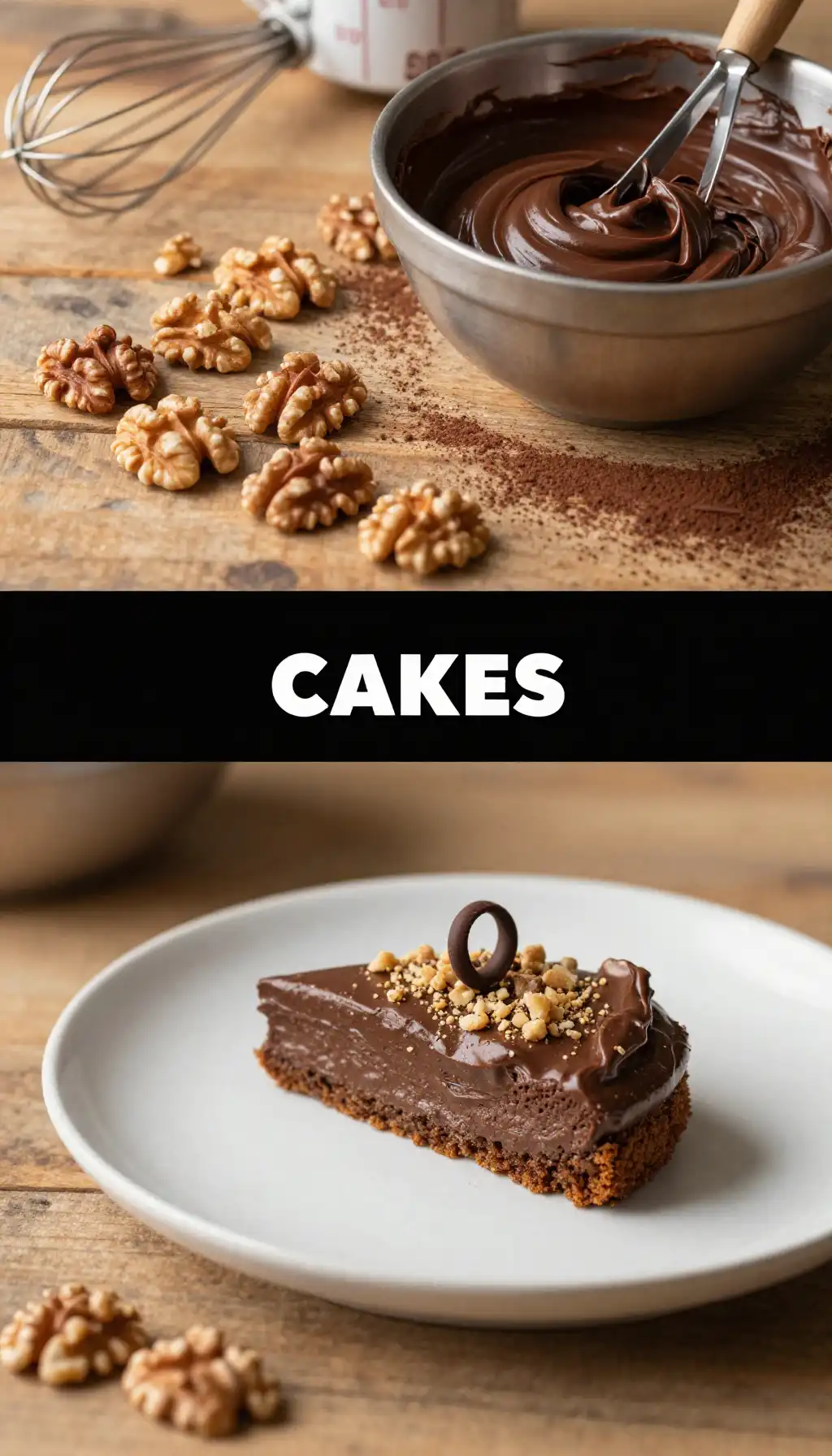 Bulgarian Garash Walnut Cake with Chocolate Cream pinterest pin