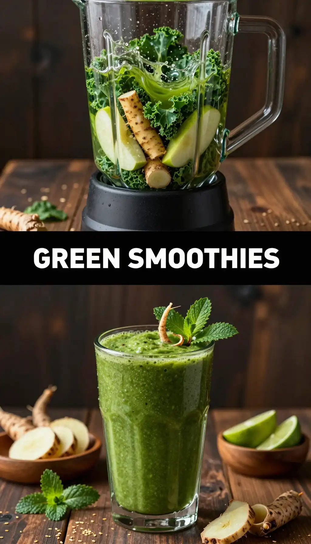 Burdock Root Green Smoothie pinterest pin