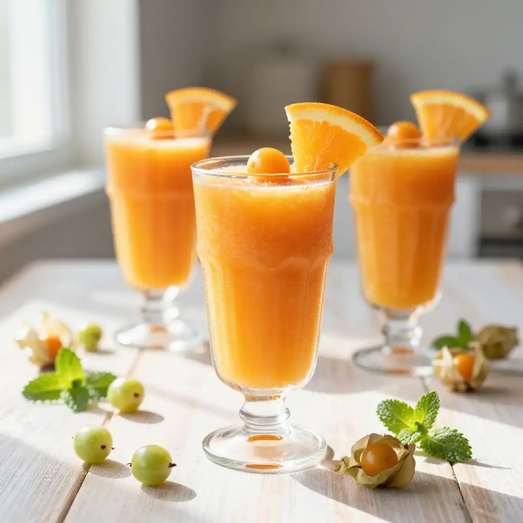 Cape Gooseberry Orange Smoothie plated dish