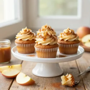 Salted Caramel Apple Cupcakes with Cinnamon Frosting