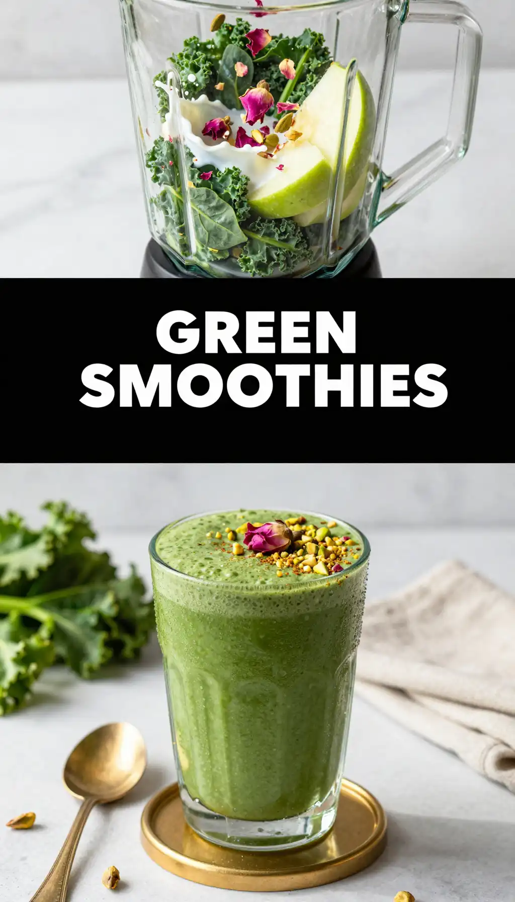 Cardamom Rose Green Smoothie pinterest pin