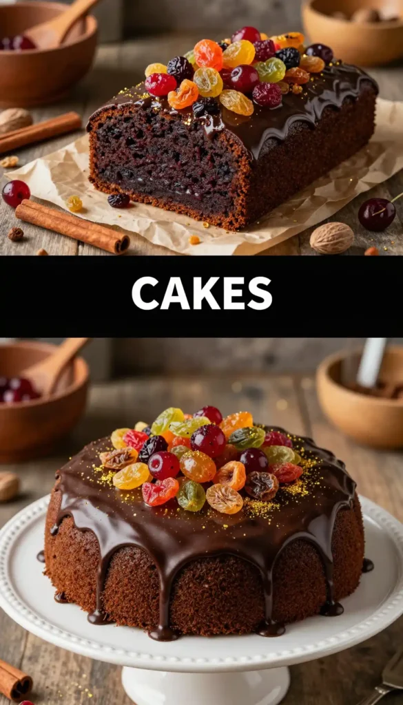 Caribbean Black Cake with Dried Fruits and Spices