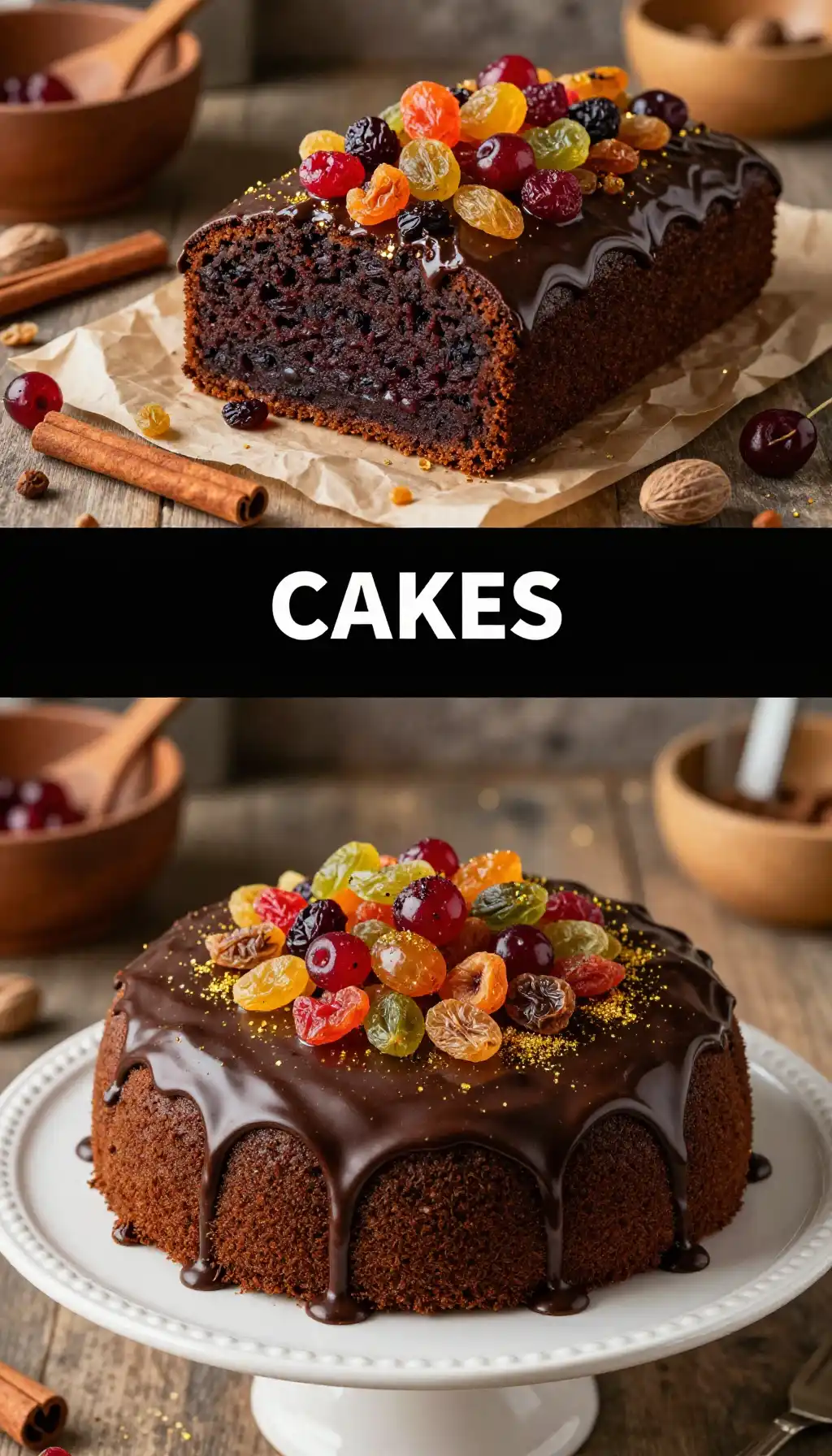 Caribbean Black Cake with Dried Fruits and Spices pinterest pin
