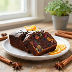 Caribbean Black Cake with Dried Fruits and Spices