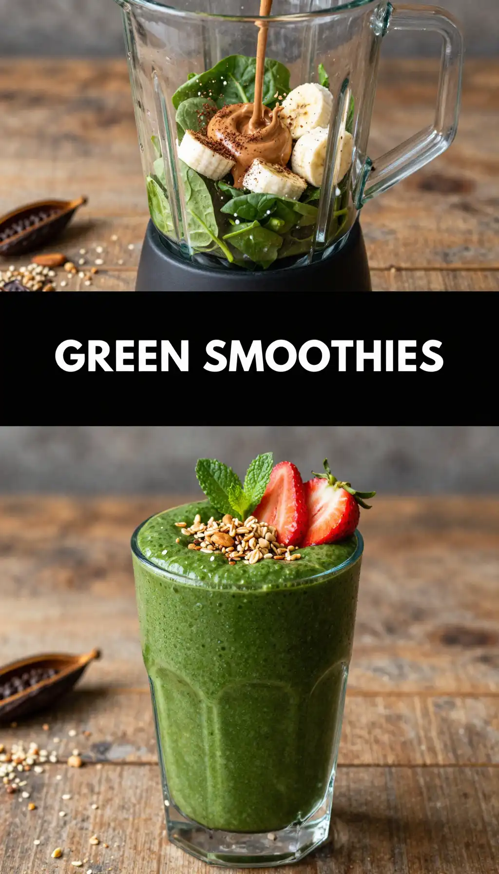 Carob Green Smoothie pinterest pin