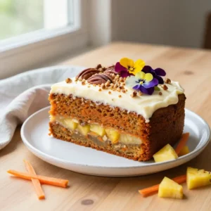 Moist Carrot Cake Recipe with Pineapple & Pecans