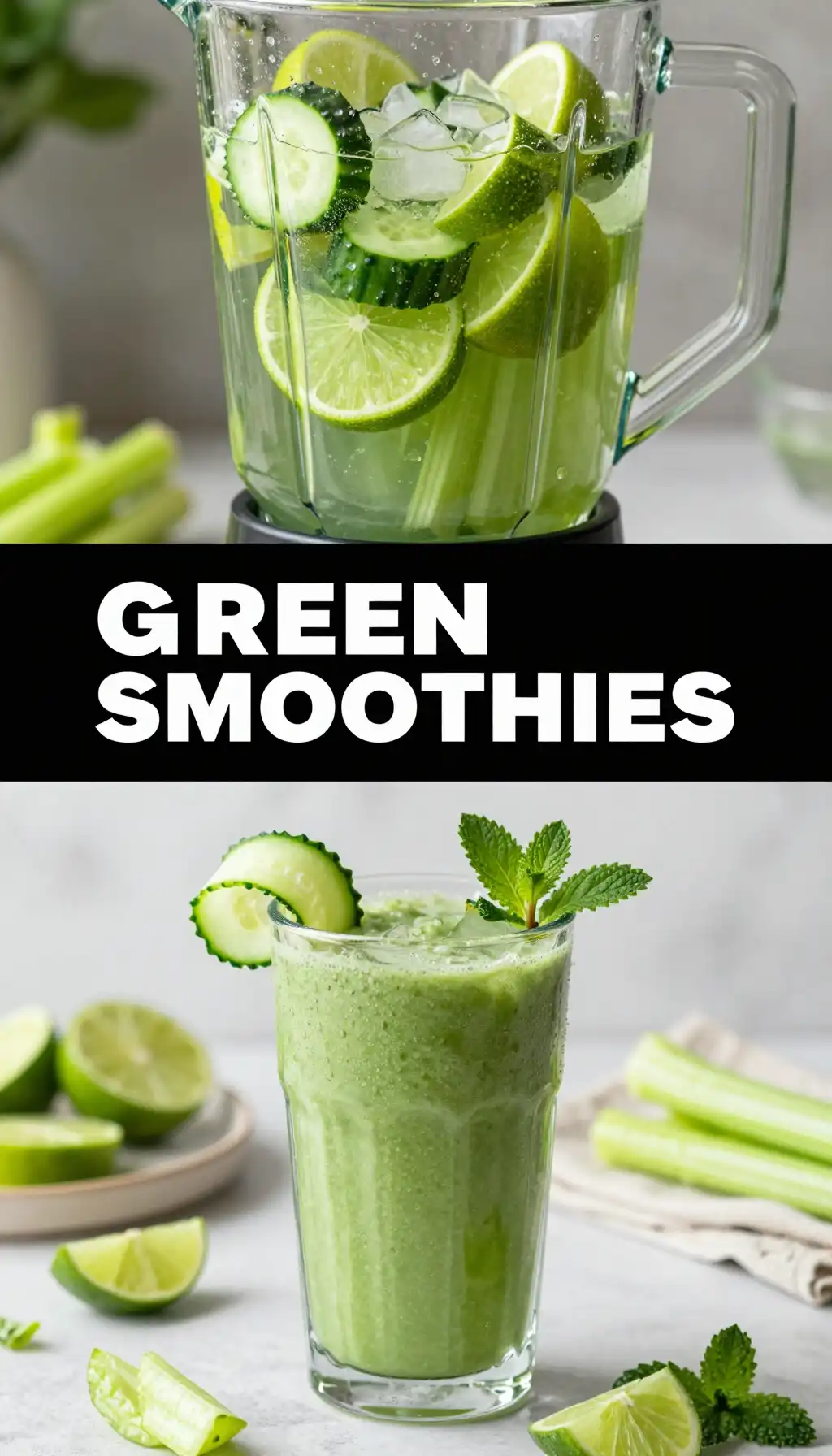 Celery Cucumber Lime Detox Green Smoothie pinterest pin