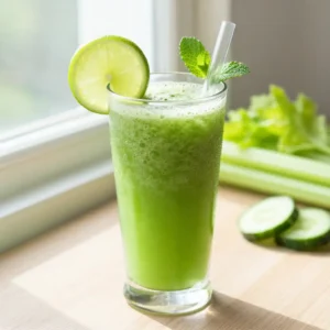 Celery Cucumber Lime Detox Smoothie - Refreshing Green Drink