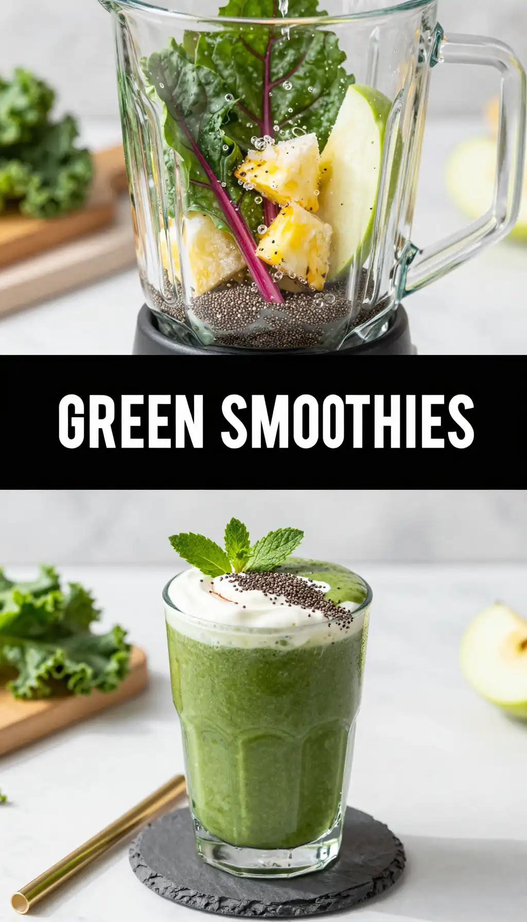 Chard Chia Green Smoothie pinterest pin