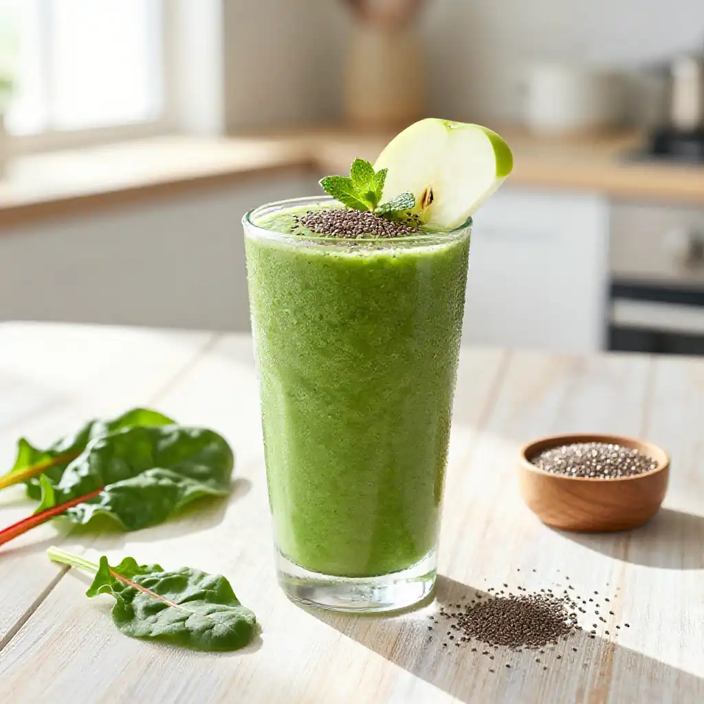 Chard Chia Green Smoothie plated dish