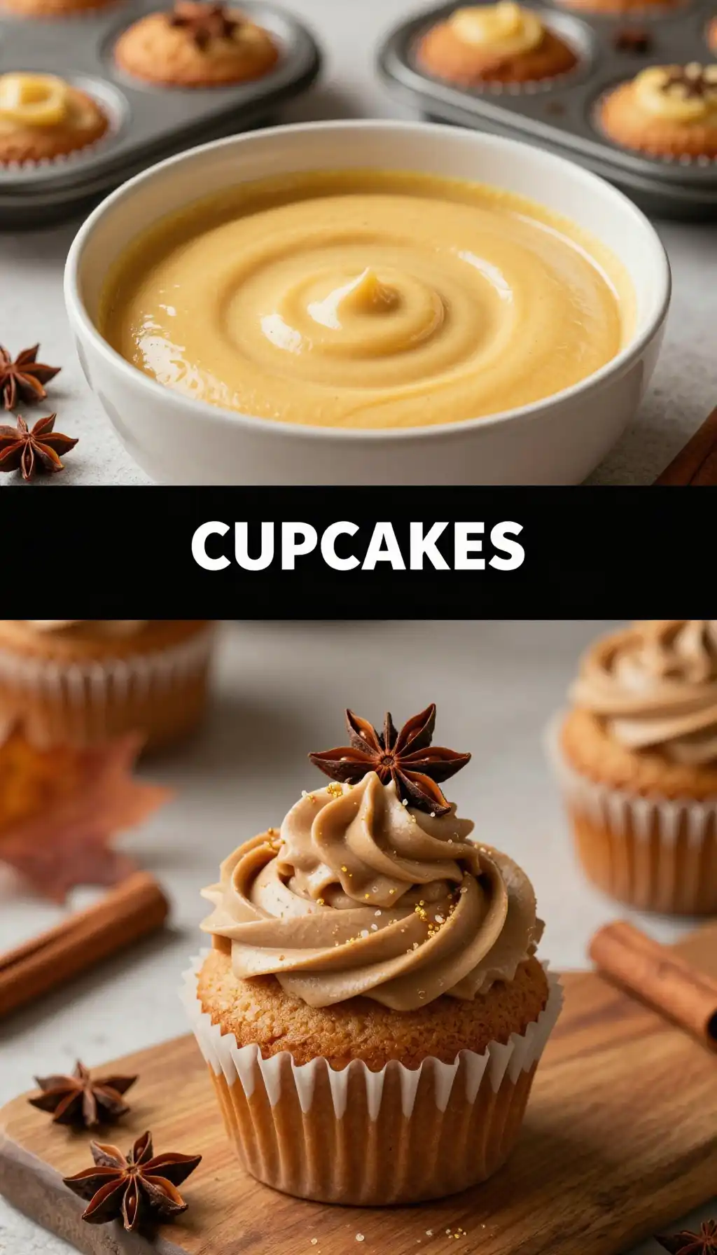Chinese Five Spice Cupcakes with Brown Butter Frosting pinterest pin