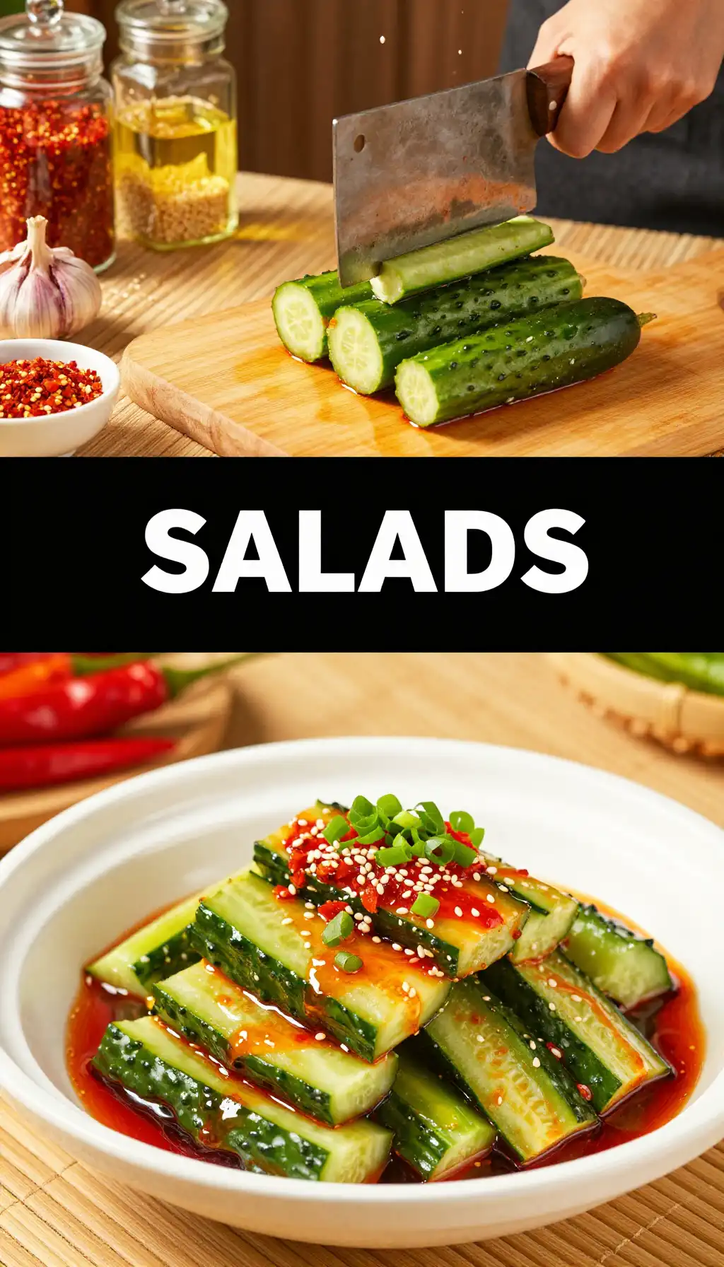 Chinese Liangban Huanggua Smashed Cucumber Salad pinterest pin