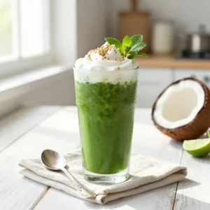 Chlorella Coconut Green Glow Smoothie for Radiant Skin