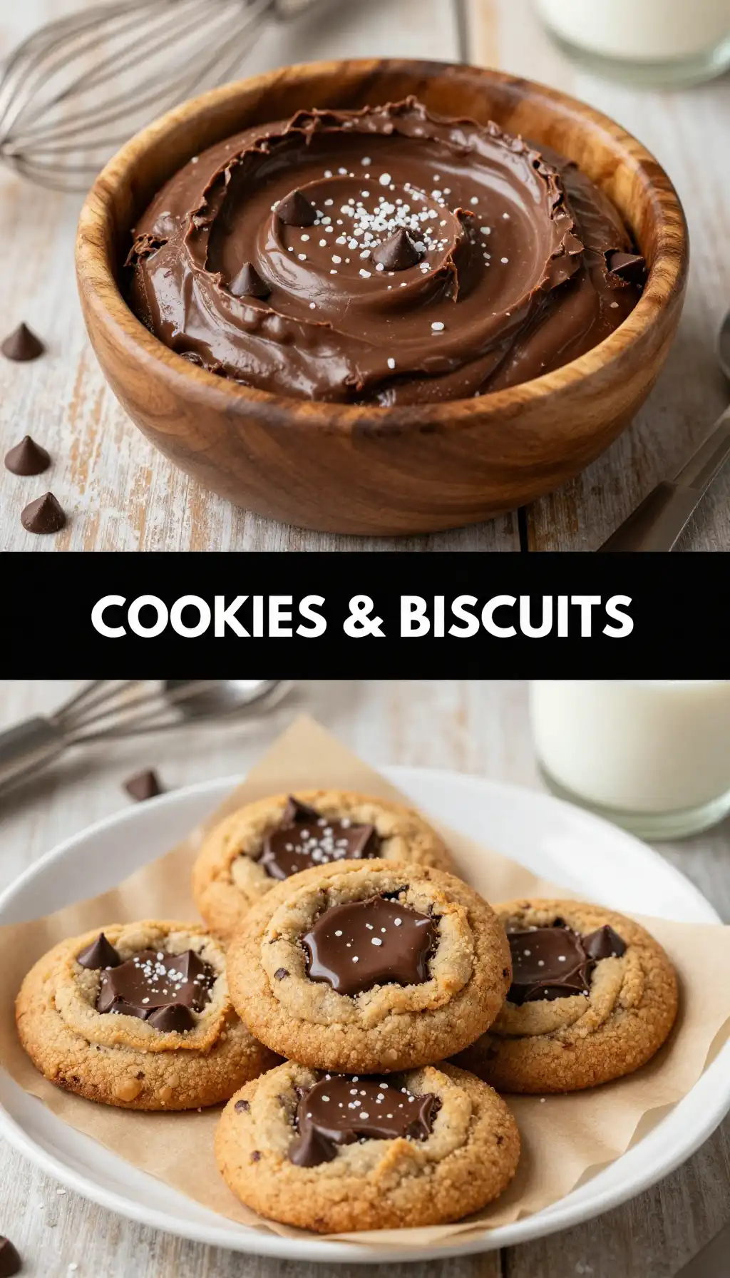 Chocolate Chip Cookies with Sea Salt Flakes pinterest pin