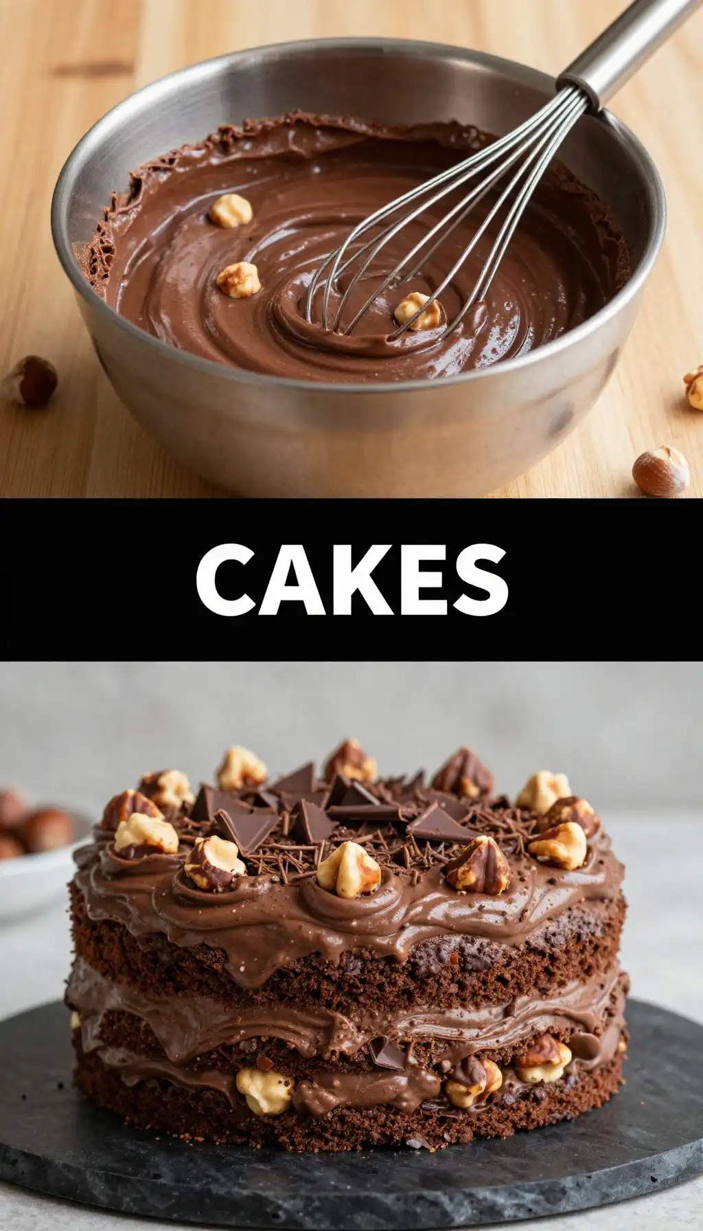 Chocolate Hazelnut Cake with Nutella Buttercream pinterest pin