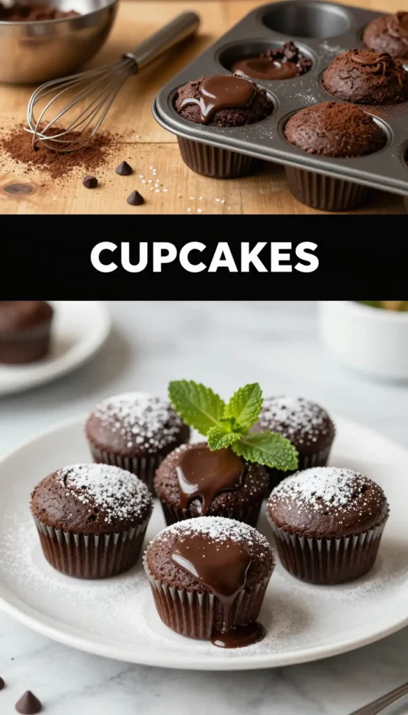 Chocolate Lava Cupcakes with Molten Center