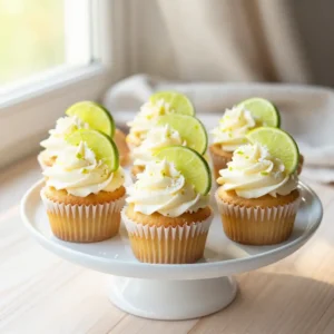 Tropical Coconut Lime Cupcakes with Tangy Cream Cheese Frosting