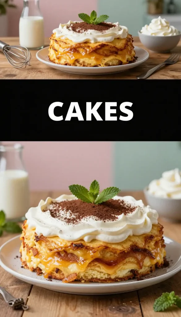 Colombian Torta de Tres Leches with Whipped Cream